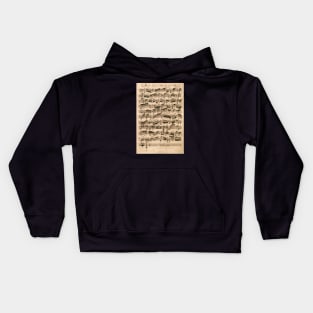 Bach | Original handwritten score by Johann Sebastian Bach Kids Hoodie